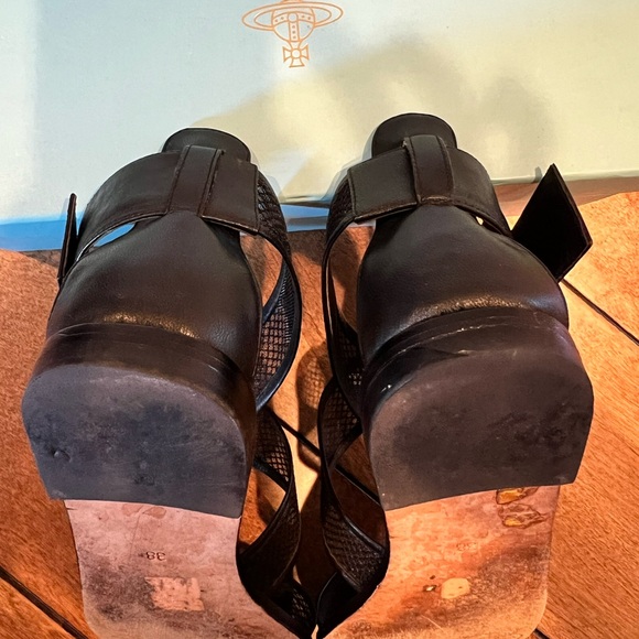 Vivienne Westwood Esther Black Mesh Sandals - Picture 8 of 12